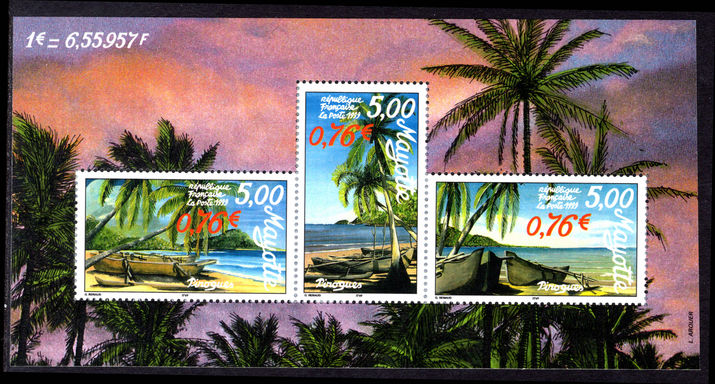 Mayotte 1999 Pirogues souvenir sheet unmounted mint.