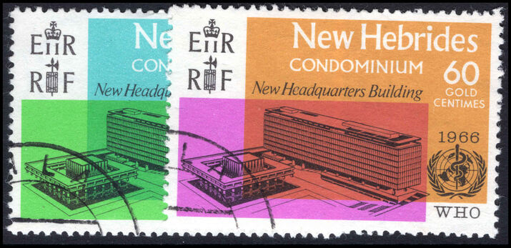 New Hebrides 1966 Inauguration of WHO Headquarters fine used.
