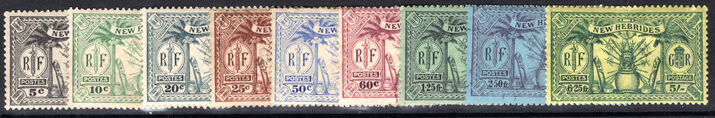 New Hebrides 1925 set mixed mint and used.
