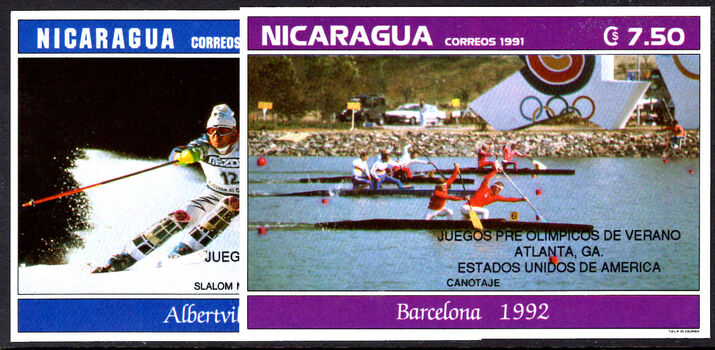 Nicaragua 1992 Unissued Winter Olympic souvenir sheet set unmounted mint.
