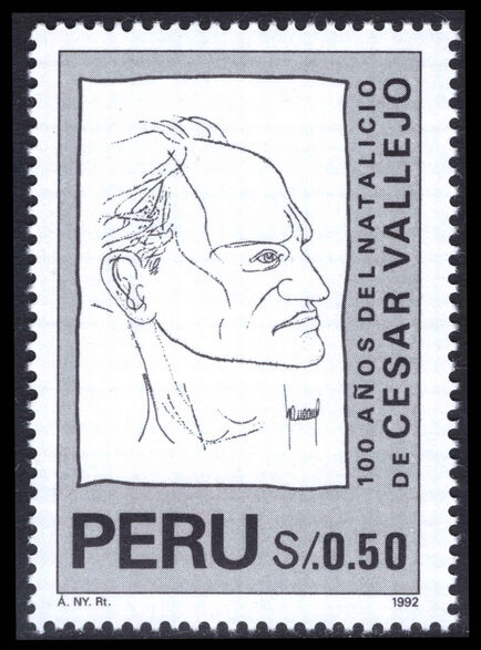 Peru 1996 Birth Centenary of Cesar Vallejo unmounted mint.