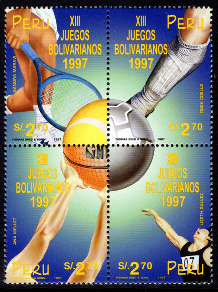 Peru 1997 13th Bolivarian Games unmounted mint.
