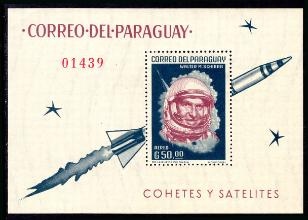 Paraguay 1963 Space Flights souvenir sheet unmounted mint.