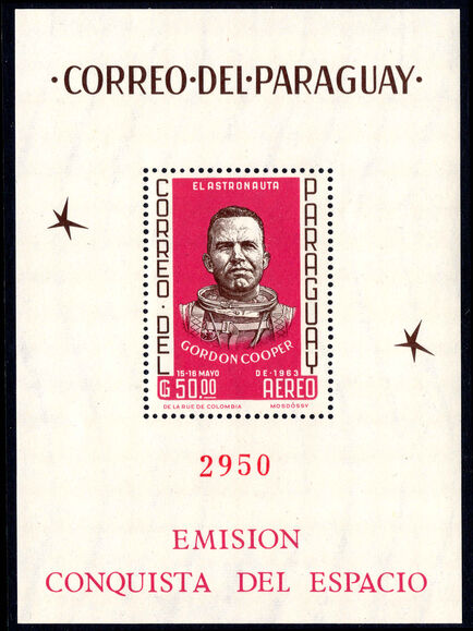 Paraguay 1963 Conquest of space souvenir sheet unmounted mint.