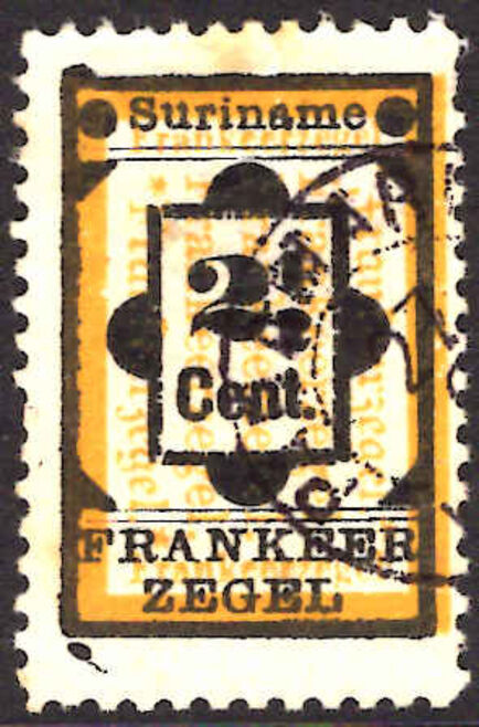 Suriname 1892 ½c Frankeerzegal fine used.