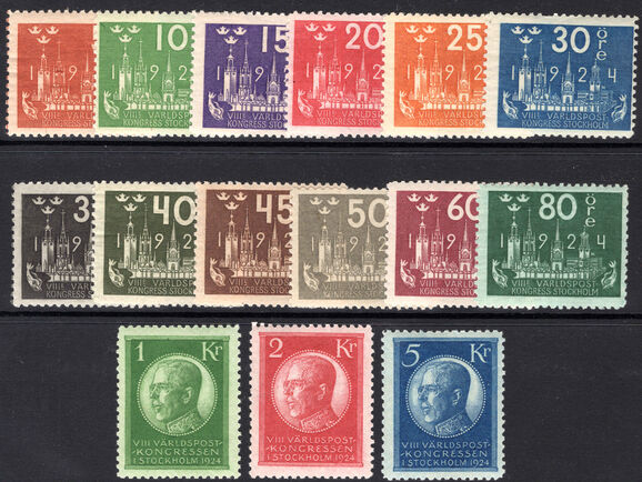 Sweden 1924 UPU Congress set unmounted mint.
