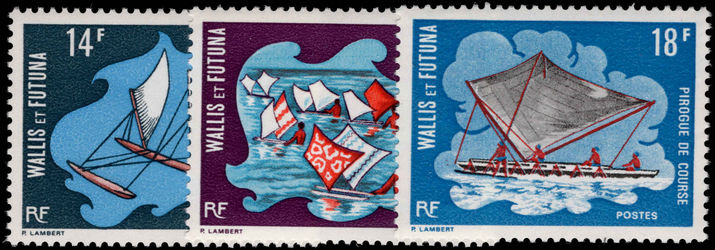 Wallis and Futuna 1972 Sailing Pirogues postage set lightly mounted mint.