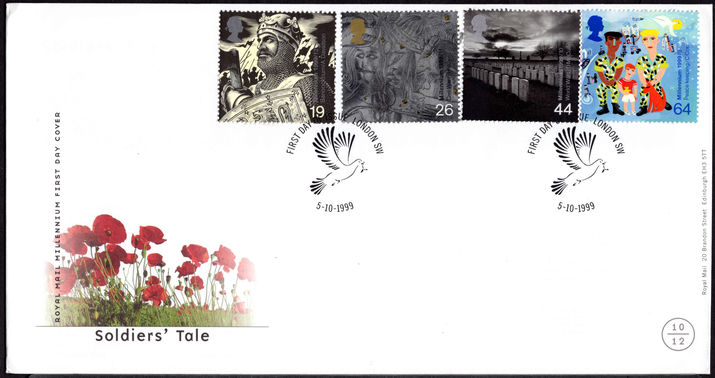 1999 The Millennium Series. The Soldiers' Tale London SW postmark unaddressed first day cover.