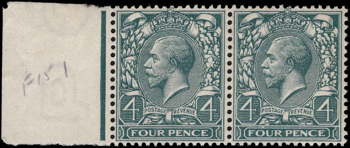 1912-24 4d grey-green unmounted mint pair unmounted mint.