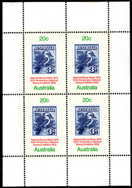 Australia 1978 National Stamp Week souvenir sheet unmounted mint.