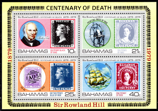 Bahamas 1979 Rowland Hill souvenir sheet unmounted mint.