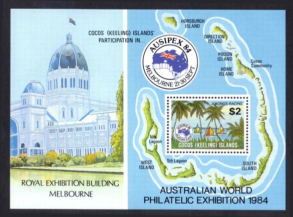 Cocos (Keeling) Islands 1984 Ausipex souvenir sheet unmounted mint.