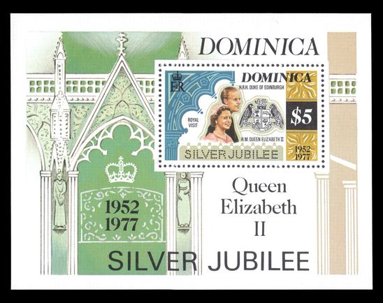 Dominica 1977 Silver Jubilee souvenir sheet unmounted mint.