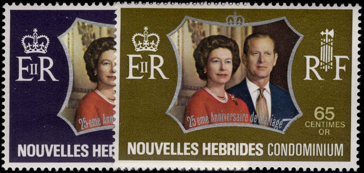 French New Hebrides 1972 Royal Silver Wedding unmounted mint.