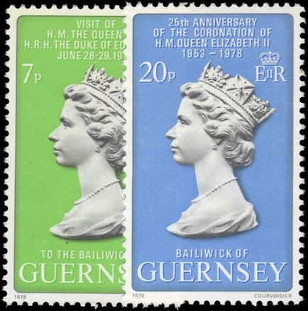 Guernsey 1978 Coronation and Royal Visit unmounted mint.