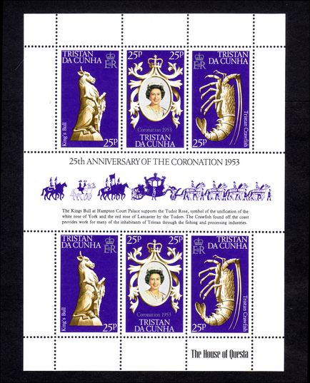 Tristan da Cunha 1978 Coronation Anniversary sheetlet unmounted mint.