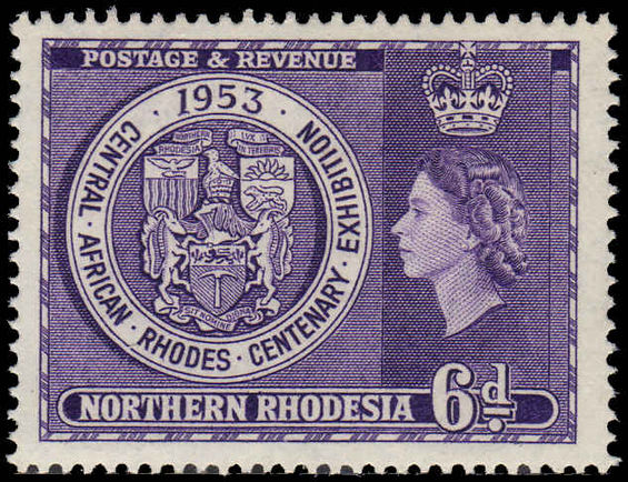 Northern Rhodesia 1953 Rhodes Exhibition lightly mounted mint.