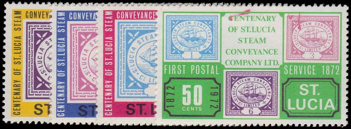 St Lucia 1972 Centenary of First Postal Service unmounted mint.