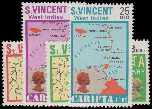 St Vincent 1969 First Anniv of CARIFTA unmounted mint.