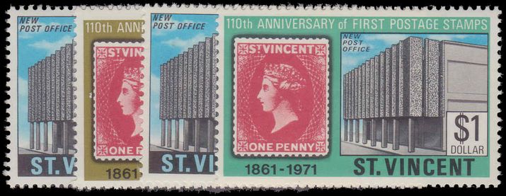 St Vincent 1971 110th Anniv of First St. Vincent Stamps unmounted mint.