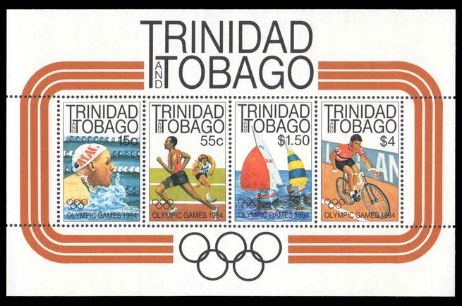 Trinidad & Tobago 1984 Olympics souvenir sheet unmounted mint.