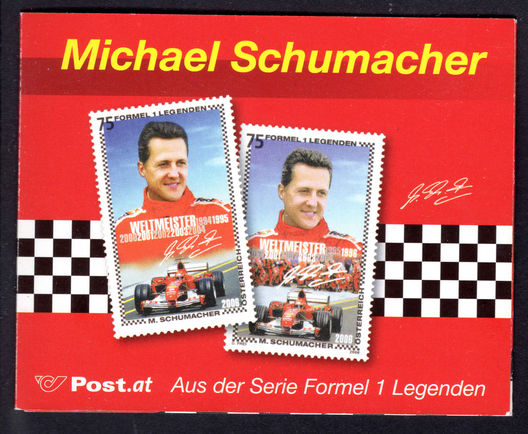 Austria 2006-07 Schumacher presentation pack with both 75c stamps unmounted mint.