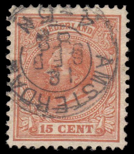 Netherlands 1872-91 15c orange-brown perf 12½ fine used.