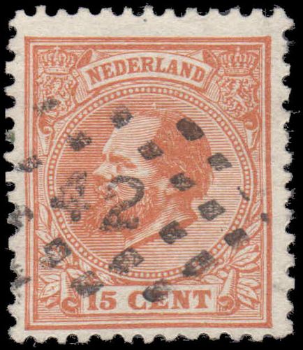 Netherlands 1872-91 15c orange-brown perf 12½x12 fine used.