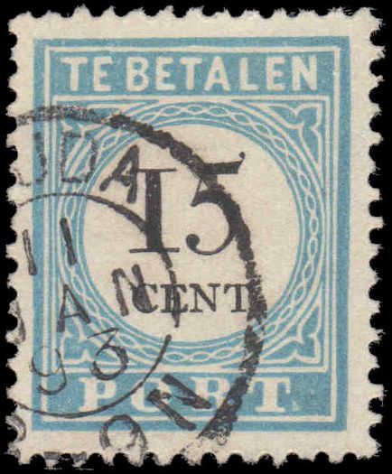 Netherlands Postage Due 1881-94 15c perf 13 type III fine used.