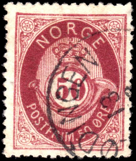 Norway 1877-79 50ø maroon fine used.