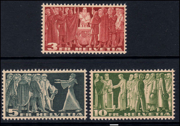 Switzerland 1938-54 set on buff paper unmounted mint.
