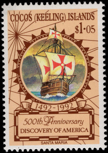 Cocos (Keeling) Islands 1992 Columbus unmounted mint.