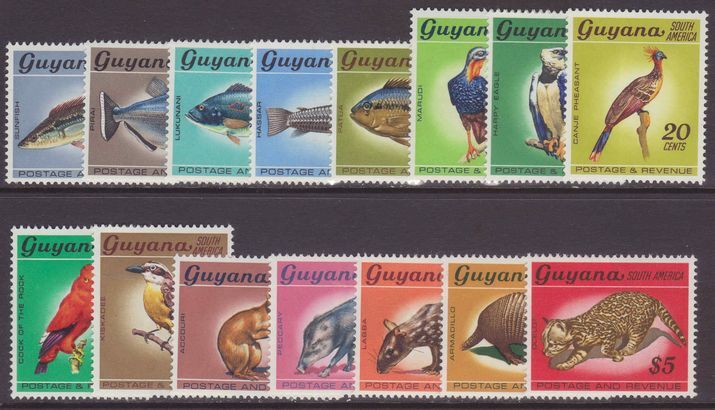 Guyana 1968 flora and fauna set no watermark unmounted mint.