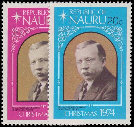 Nauru 1974 Christmas and 75th Anniv of Rev. Delaporte's Arrival mounted mint.