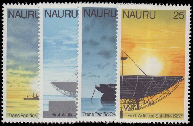 Nauru 1977 75th Anniv of First Trans-Pacific Cable and 20th Anniv of First Artificial Earth Satellite unmounted mint.