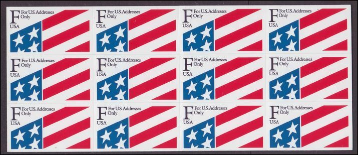 USA 1991 ATM Flag - made from Plastic Booklet pane of 12 unmounted mint.