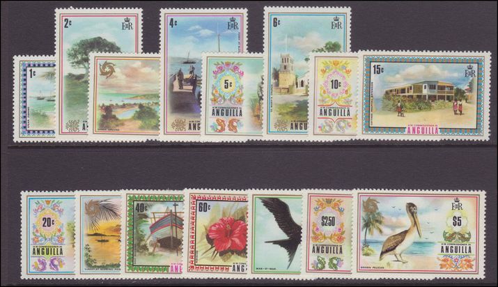 Anguilla 1972-75 set to $5 unmounted mint.