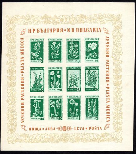 Bulgaria 1953 Medicinal Flowers souvenir sheet unmounted mint.