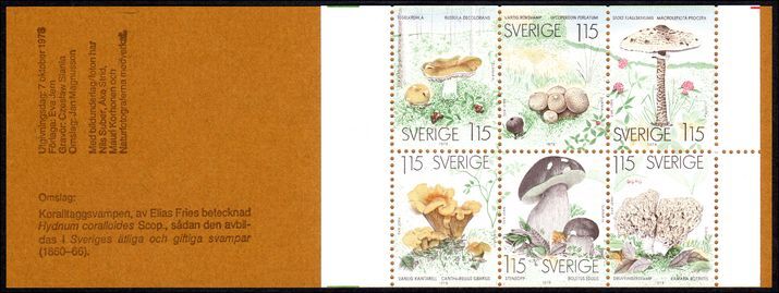 Sweden 1978 Edible Mushrooms unmounted mint.