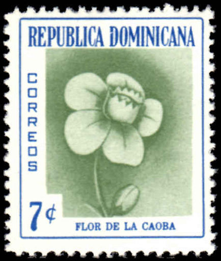 Dominican Republic 1957 7c Mahogany Flower unmounted mint.