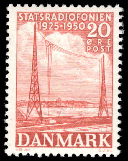 Denmark 1950 25th Anniversary of State Broadcasting unmounted mint.