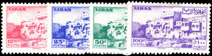 Lebanon 1947 Crusader Castle set of 4 lightly mounted mint.