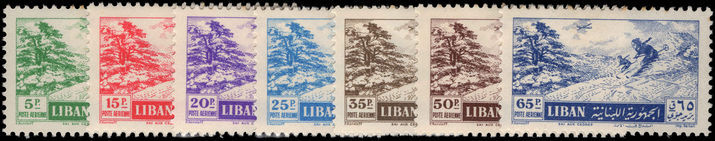 Lebanon 1955 Skiers air set lightly mounted mint.