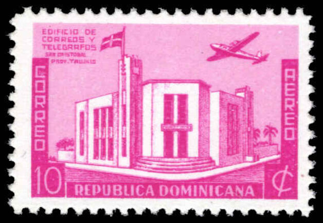 Dominican Republic 1941 Post Office, San Cristobal and Douglas DC-4 lightly mounted mint.