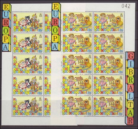 Gibraltar 1989 Europa. Children's Toys sheetlets of 10 unmounted mint.