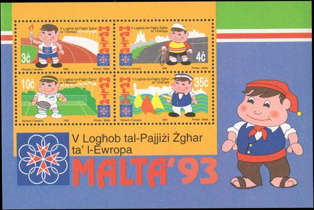 Malta 1993 Small States of Europe Games souvenir sheet unmounted mint.