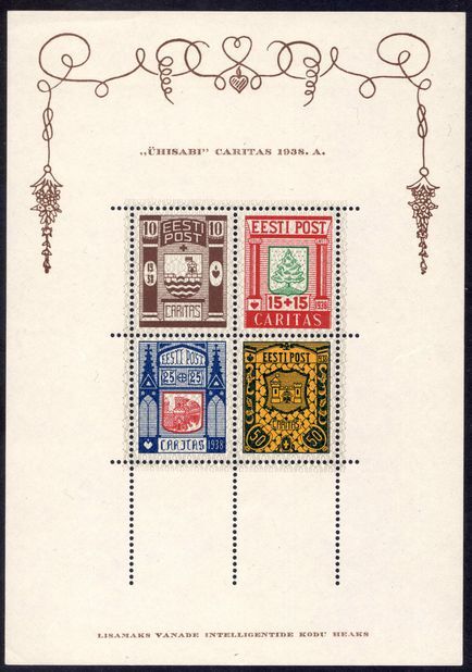 Estonia 1938 Social Relief souvenir sheet unmounted mint.