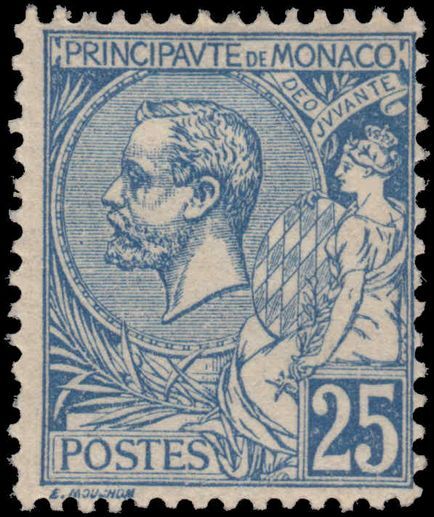 Monaco 1901-21 25c blue fine mint hinged.