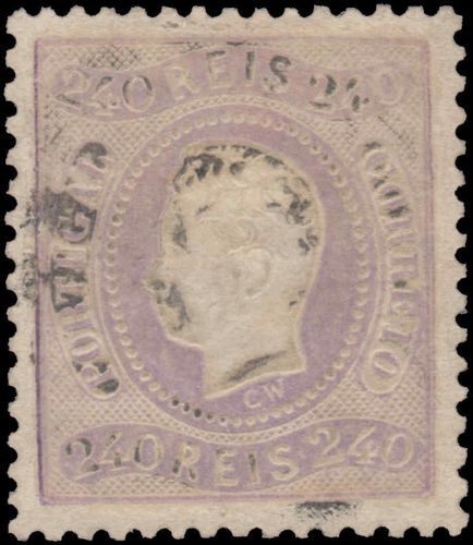 Portugal 1867-70 240r pale dull lilac very fine used.
