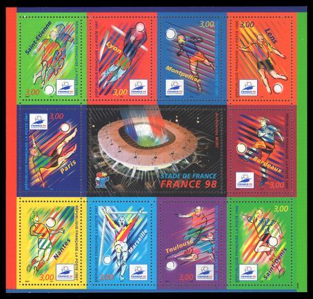 France 1998 Football World Cup souvenir sheet unmounted mint.